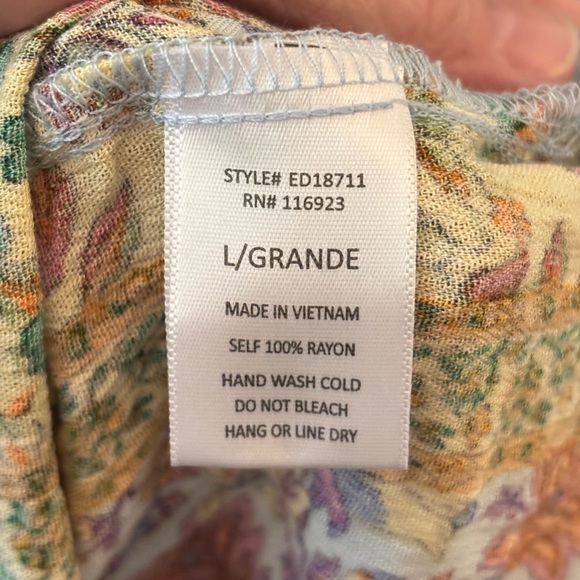 Easel Boho Cottagecore Floral Off-Shoulder Maxi Dress Size L - Picture 11 of 12